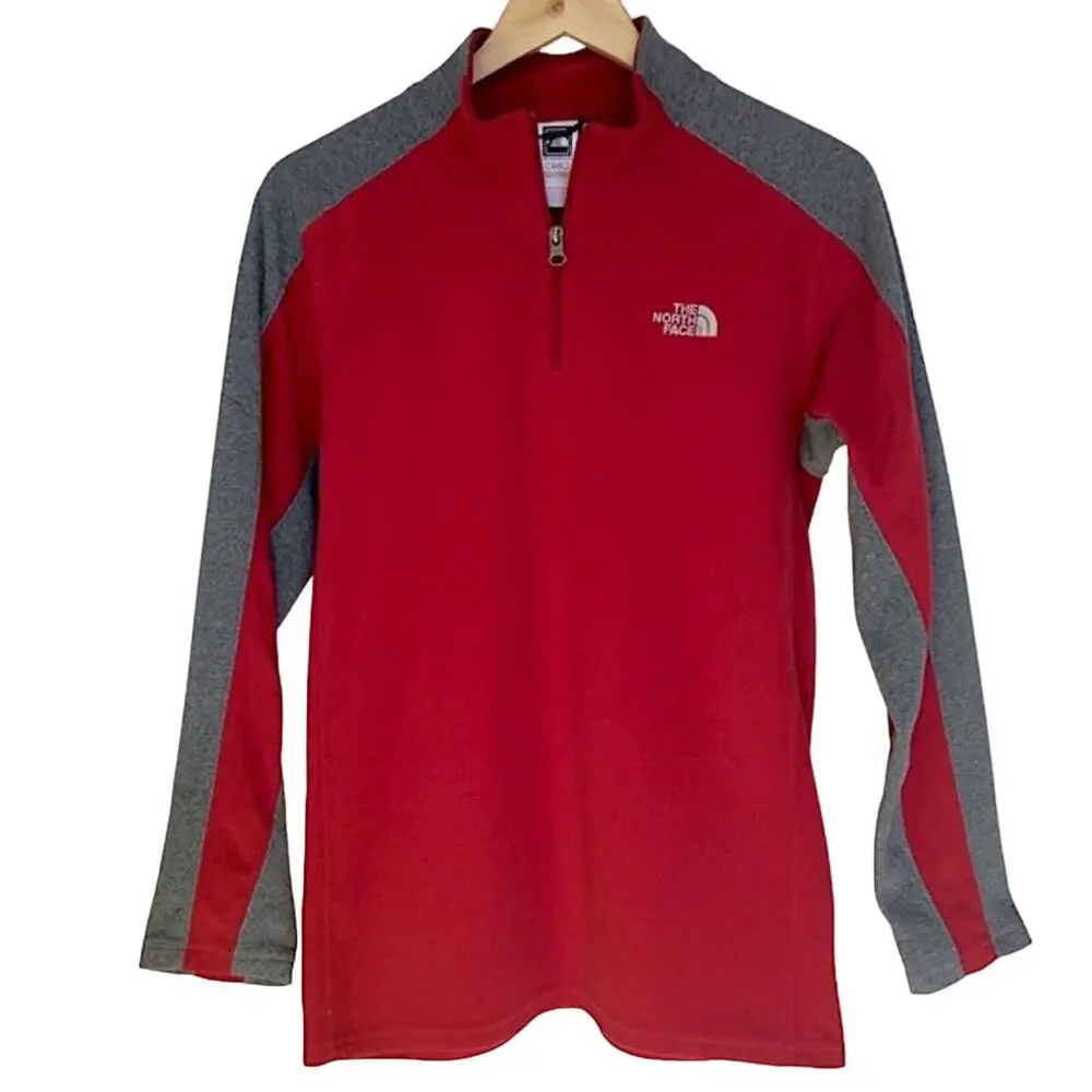 THE NORTH FACE Red Gray Fleece Pullover Youth XL